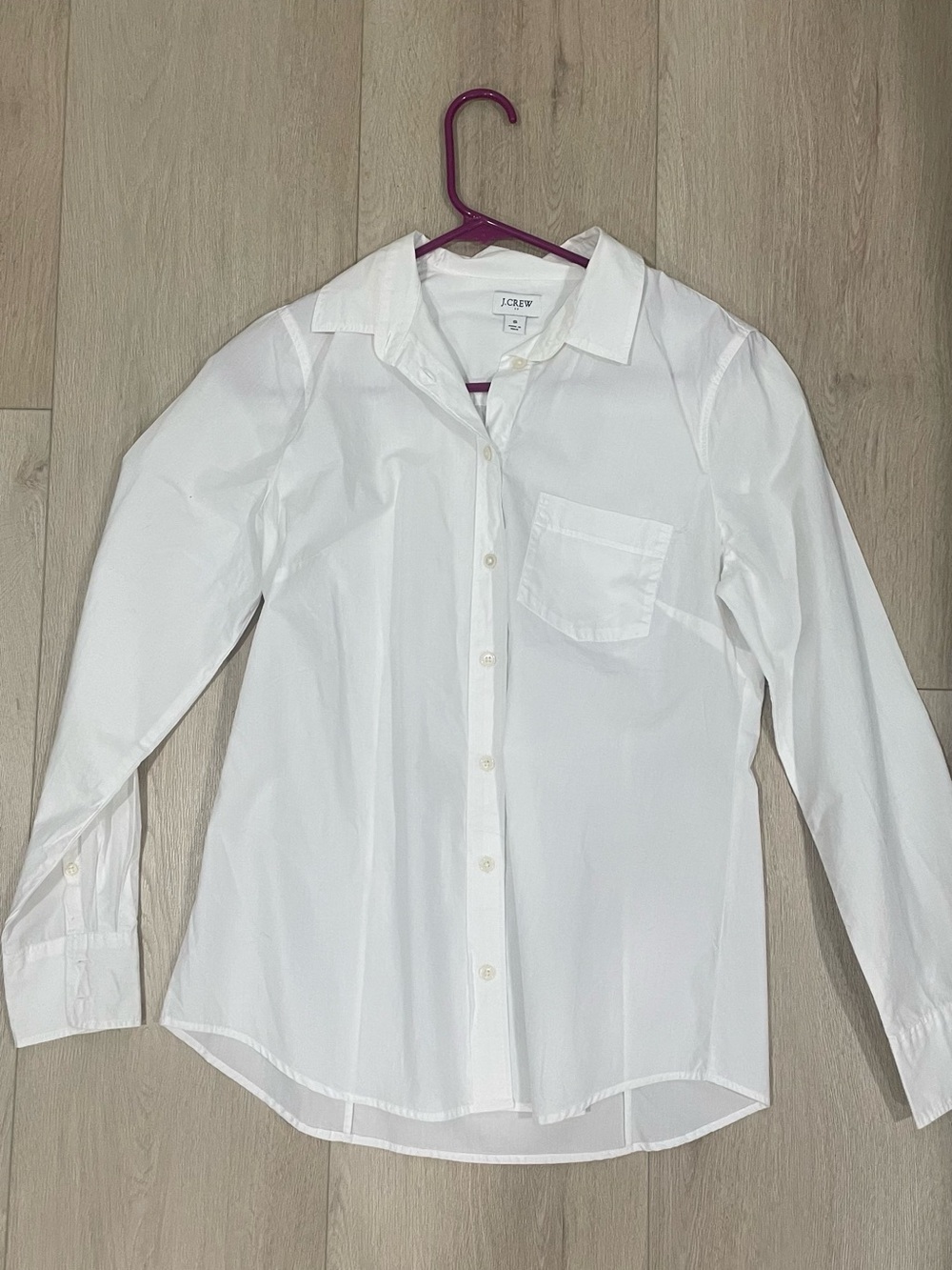 J. Crew Men's White Long-Sleeve Button-Up Shirt